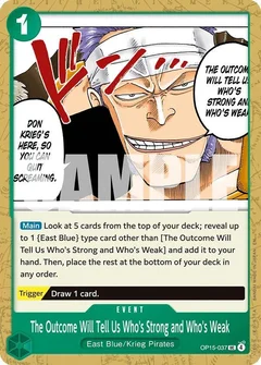 The Outcome Will Tell Us Who's Strong and Who's Weak OP15-037