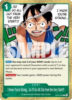 I Know You're Strong... So I'll Go All Out from the Very Start!!! OP13-040