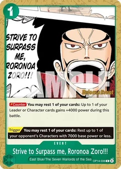 Strive to Surpass me, Roronoa Zoro!!! OP14-036