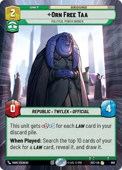 Orn Free Taa - Political Power Broker (Hyperspace Foil) 868
