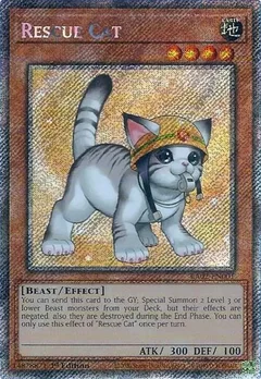 Rescue Cat (Alternate Art) (Platinum Secret Rare) RA02-EN001