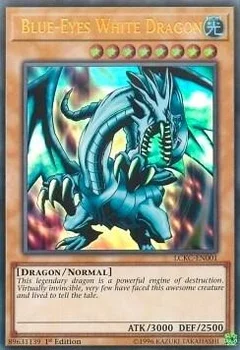 Blue-Eyes White Dragon (Version 1) 1st Edition LCKC-EN001