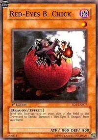 Red-Eyes B. Chick 1st Edition SD1-EN007